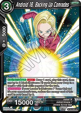 BT30-093 Android 18, Backing Up Comrades