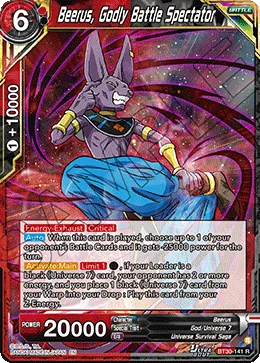 BT30-141 Beerus, Godly Battle Spectator