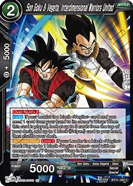 BT31-089 Son Goku & Vegeta, Interdimensional Warriors United