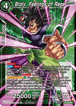 P-729 Broly, Feelings of Rage