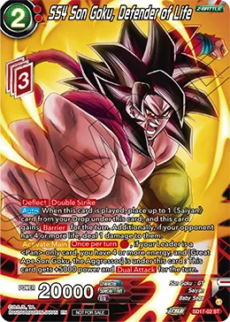 SD17-02 SS4 Son Goku, Defender of Life (Alt art)