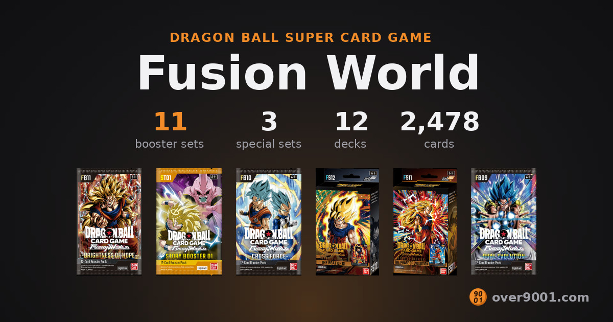 Fusion World sets and card lists · Over 9001